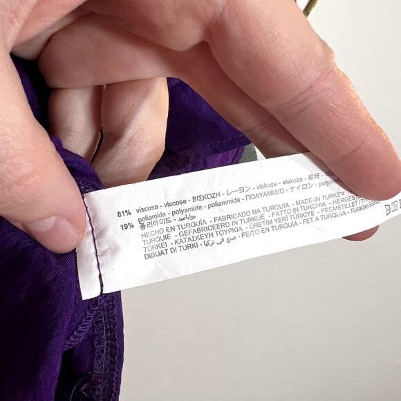 NWT Zara Purple Short Sleeve Blouse - Picture 3 of 4